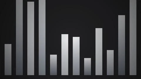 Bar chart showing data analysis with rising and falling bars Stockillustratie
