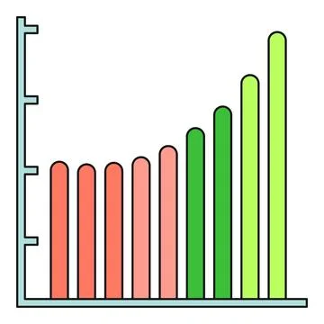 Bar chart showing data growth and business progress Illustrazione stock