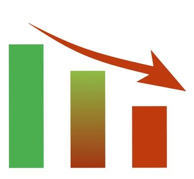 A bar chart showing a downward trend Stock Illustration