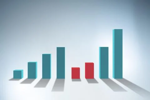 Bar chart showing growth - 3d rendering Stock Illustration