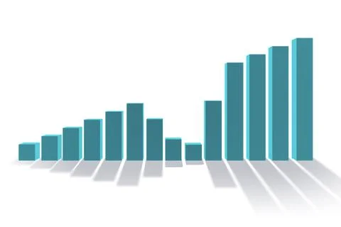 Bar chart showing growth - 3d rendering Stock Illustration