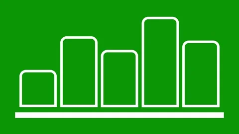 Bar chart showing rising trend with varying heights on green screen. Stock Footage 334701321