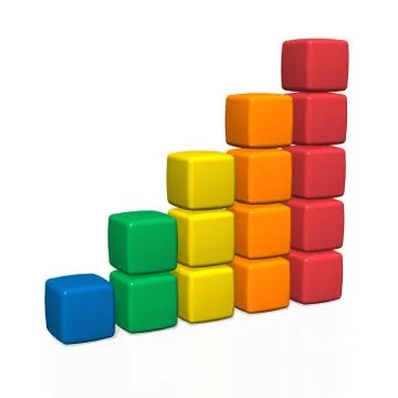 Bar chart from toy boxes 스톡 일러스트