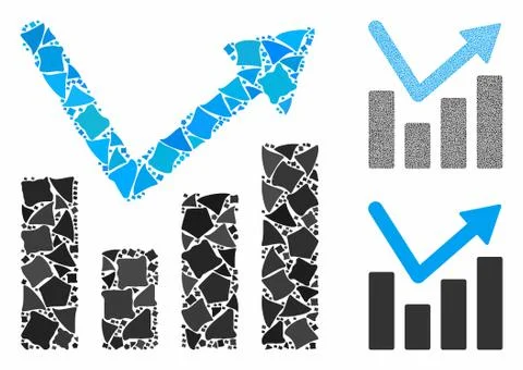 Bar chart trend Composition Icon of Abrupt Elements Stock Illustration