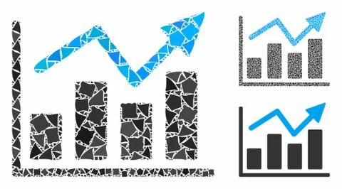 Bar chart trend Composition Icon of Humpy Elements Stock Illustration