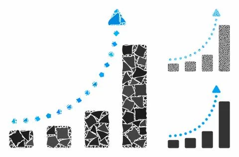 Bar chart trend Composition Icon of Humpy Pieces Stock Illustration