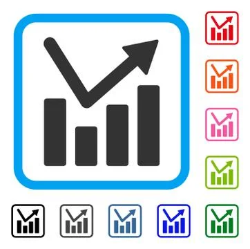 Bar Chart Trend Framed Icon Ilustración de archivo