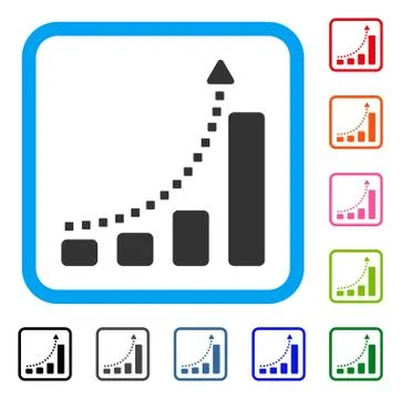 Bar Chart Trend Framed Icon Ilustración de archivo
