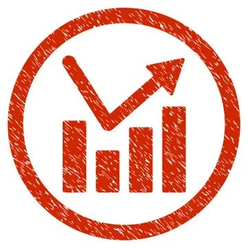 Bar Chart Trend Rounded Grainy Icon Illustrazione stock