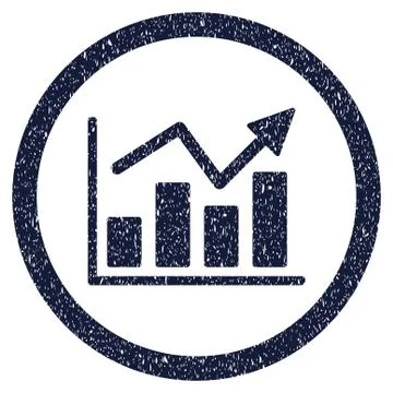 Bar Chart Trend Rounded Grainy Icon Ilustración de archivo