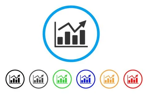 Bar Chart Trend Rounded Icon Ilustración de archivo