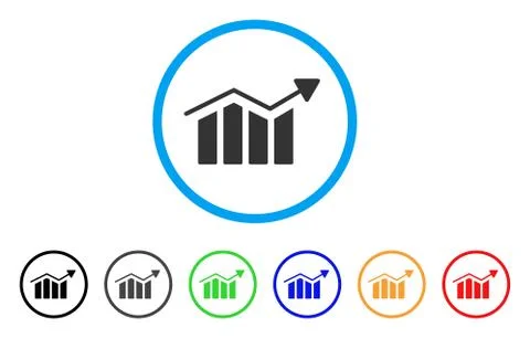 Bar Chart Trend Rounded Icon Ilustración de archivo