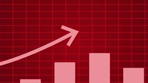 Bar chart with an upward arrow growth progress and increasing performance a.. Stock Footage 337177387