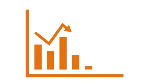 Bar chart with upward arrow growth progress and financial success animation Stock Footage 337177464