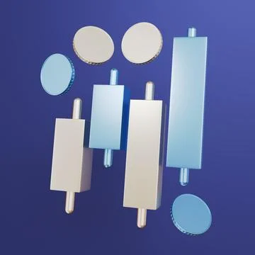 Bar chart with an upward trending arrow, investment and economic progress Stockillustratie