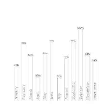 Bar Chart.  Vector outline illustration. 스톡 일러스트