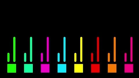Bar chart visualization vertical bars animation isolated on black background Stock Footage 337564999