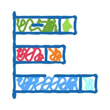 Bar chart visualizing colorful statistical data graphic Stock Illustration