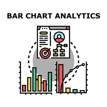 Bar chart visualizing data analytics Stock Illustration