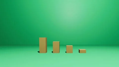Bar charts and line graph on green background Stock Footage 346241568