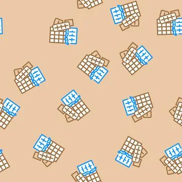 Bar chocolate candy food vector seamless pattern Stock Illustration