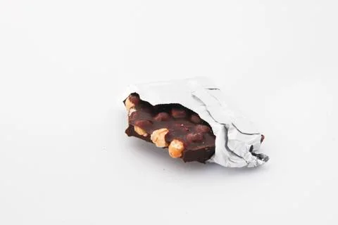 Bar of chocolate with nuts Stock Photos