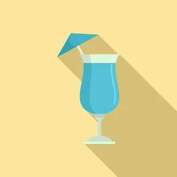Bar cocktail icon, flat style Stock Illustration