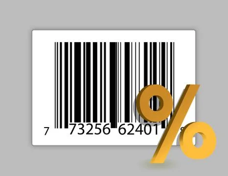 Bar code and discount illustration design over a solid color background イラスト素材