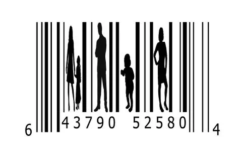 Bar code and people 库存插图