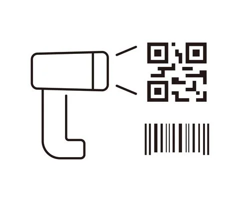Bar code and QR code scanner line icon Stock-Illustration