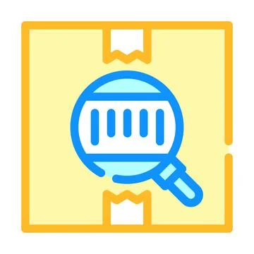 Bar code on box color icon vector illustration Stock Illustration
