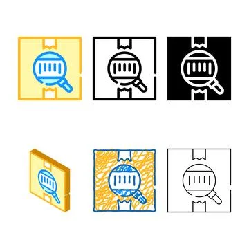 Bar code on box color icon vector pack Stock-Illustration