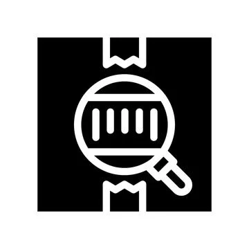 Bar code on box glyph icon vector illustration 스톡 일러스트