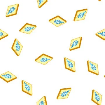 Bar code on box isometric icon seamless pattern Stock Illustration