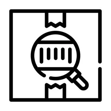 Bar code on box line icon vector illustration イラスト素材