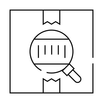 Bar code on box line icon vector illustration Illustrazione stock