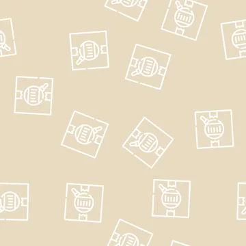 Bar code on box line vector seamless pattern Illustrazione stock