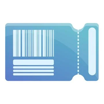 Bar code bus ticket icon, cartoon style Stock Illustration