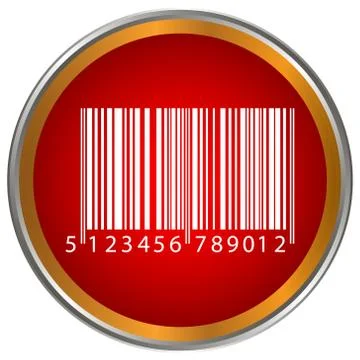 Bar code button Stock Illustration