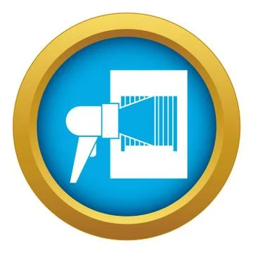 Bar code on cargo icon blue vector isolated 스톡 일러스트
