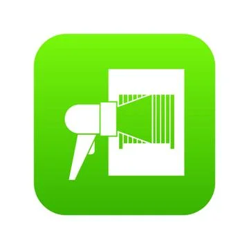 Bar code on cargo icon digital green イラスト素材