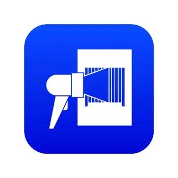 Bar code on cargo icon digital blue 스톡 일러스트