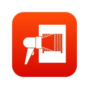 Bar code on cargo icon digital red Stock Illustration