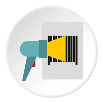 Bar code on cargo icon, flat style Stockillustratie