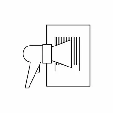 Bar code on cargo icon, outline style 스톡 일러스트