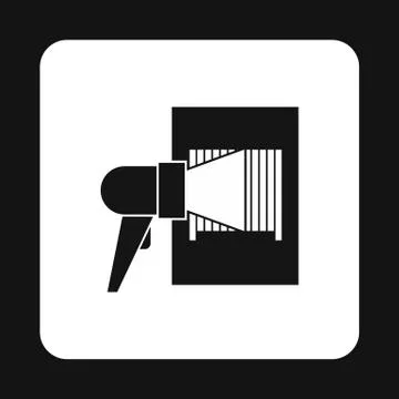 Bar code on cargo icon, simple style 스톡 일러스트