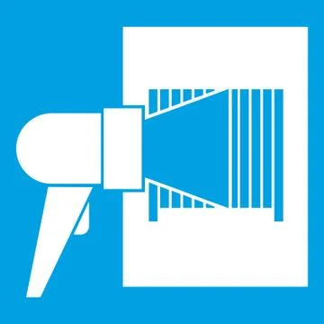 Bar code on cargo icon white Stock Illustration