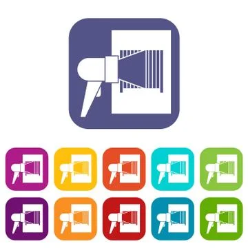 Bar code on cargo icons set Stock-Illustration