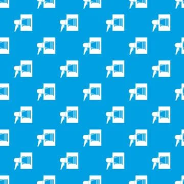 Bar code on cargo pattern seamless blue Stock Illustration