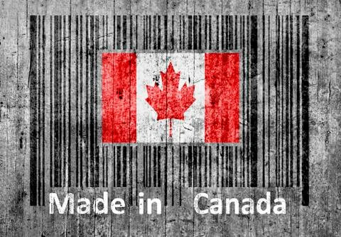 Bar code on concrete Made in Canada Stock Photos